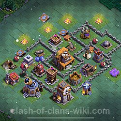 Best Builder Hall Level 4 Anti 2 Stars Base with Link - Copy Design 2024 - BH4, #140