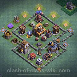 Best Builder Hall Level 4 Anti 2 Stars Base with Link - Copy Design - BH4, #53