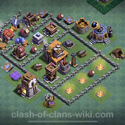 Best Builder Hall Level 4 Anti 2 Stars Base with Link - Copy Design - BH4, #56