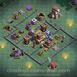 Best Builder Hall Level 4 Anti 3 Stars Base with Link - Copy Design 2023 - BH4, #65