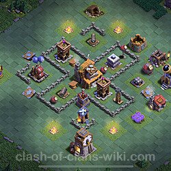 Best Builder Hall Level 4 Anti 3 Stars Base with Link - Copy Design 2023 - BH4, #73