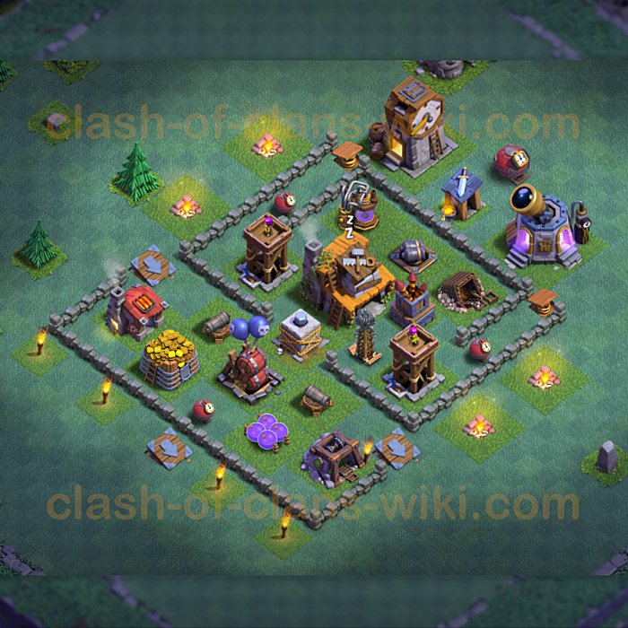 Diseño de aldea para Taller del Constructor nivel 4 Copiar - COC Base + Enlace, #4