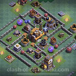 Best Builder Hall Level 5 Anti 2 Stars Base with Link - Copy Design - BH5, #105
