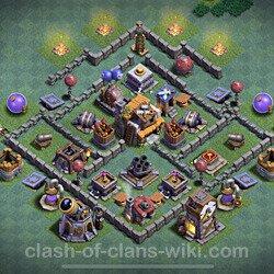 Best Builder Hall Level 5 Anti 2 Stars Base with Link - Copy Design - BH5, #99