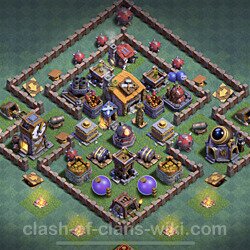 Best Builder Hall Level 6 Anti 2 Stars Base with Link - Copy Design - BH6, #71