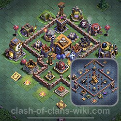 Diseño de aldea con Taller del Constructor nivel 7 Copiar - Perfecta COC Clash of Clans 2023 Base + Enlace, #112
