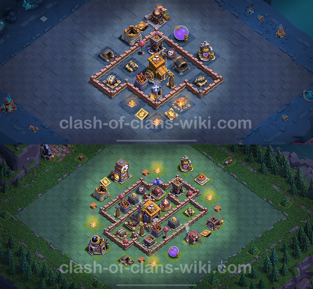 Best Builder Hall Level 7 Anti 2 Stars Base with Link - Copy Design 2024 - BH7, #160