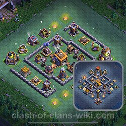 Best Builder Hall Level 8 Anti 2 Stars Base with Link - Copy Design 2024 - BH8, #63