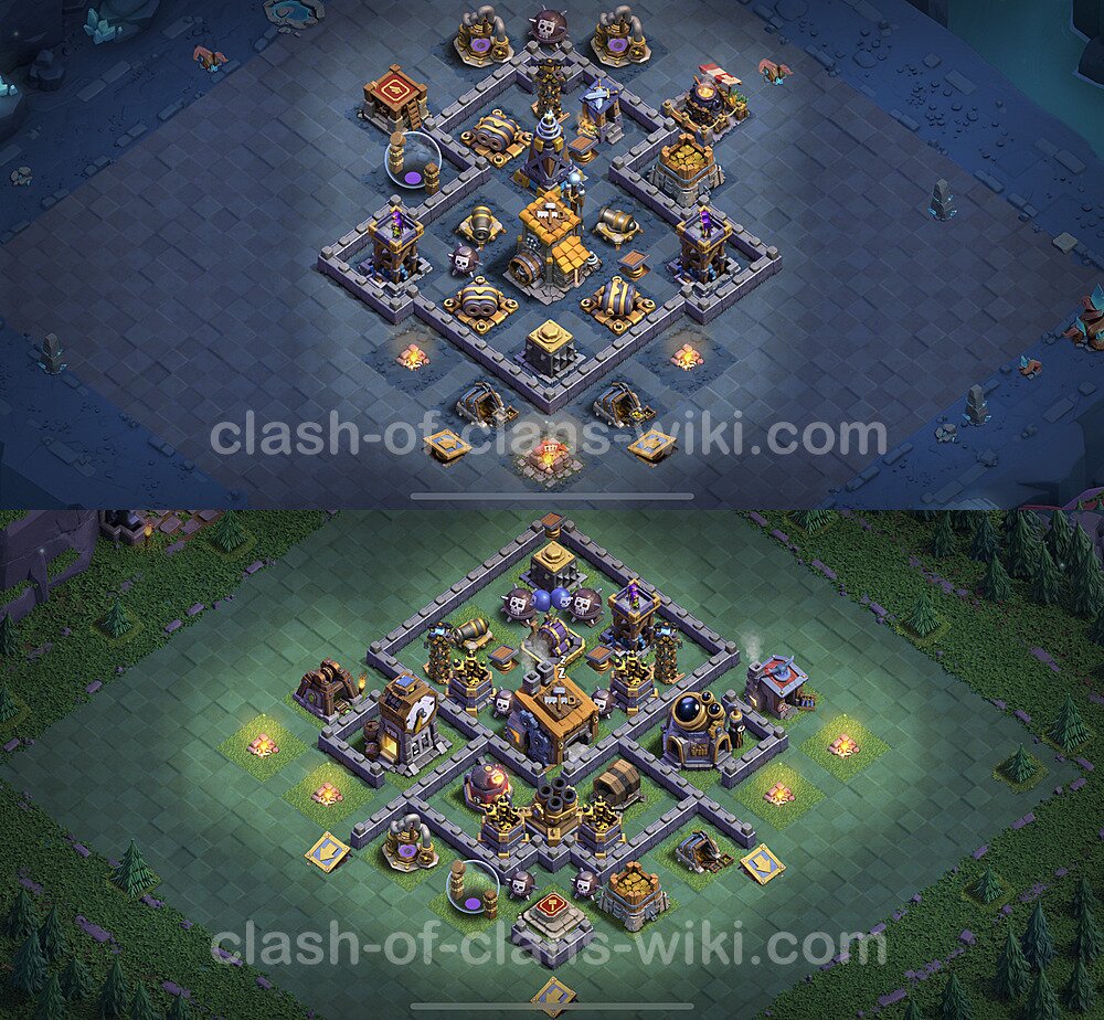 Best Builder Hall Level 8 Anti 2 Stars Base with Link - Copy Design 2023 - BH8, #56