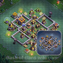 Best Builder Hall Level 9 Anti 3 Stars Base with Link - Copy Design 2024 - BH9, #148