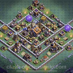 Best Builder Hall Level 9 Anti 3 Stars Base with Link - Copy Design - BH9, #43
