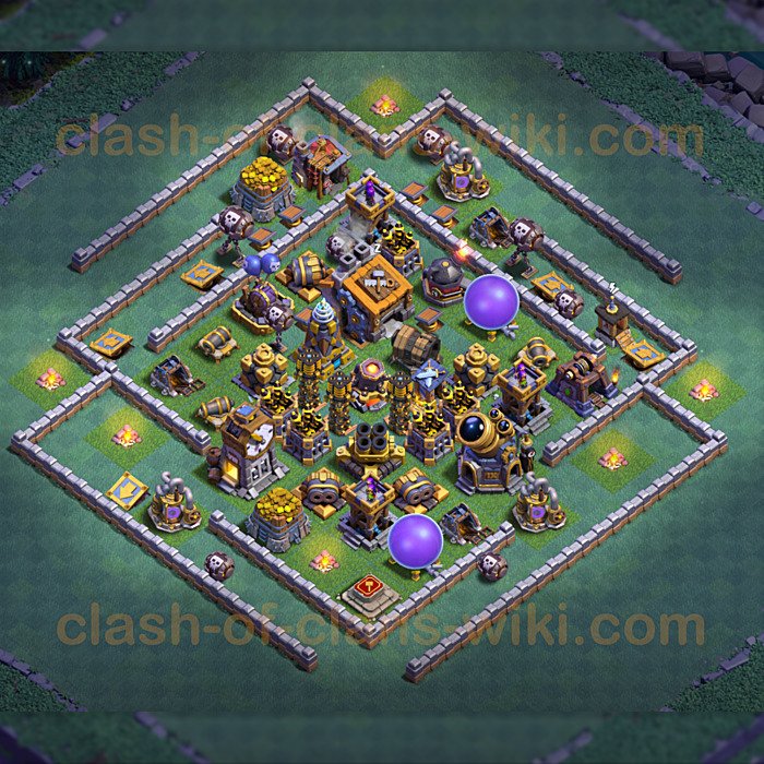 Diseño de aldea para Taller del Constructor nivel 9 Copiar - COC Base + Enlace, #4