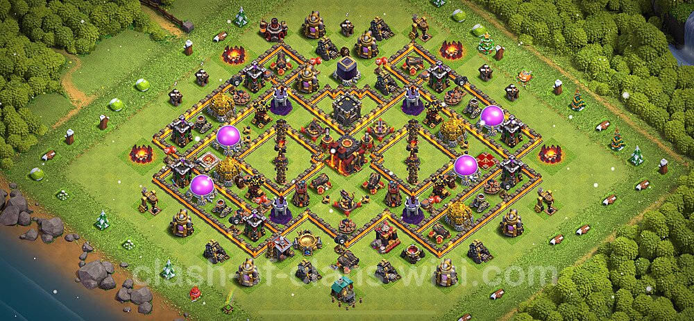 Anti Everything TH10 Base Plan with Link, Hybrid, Copy Town Hall 10 Design 2024, #1381