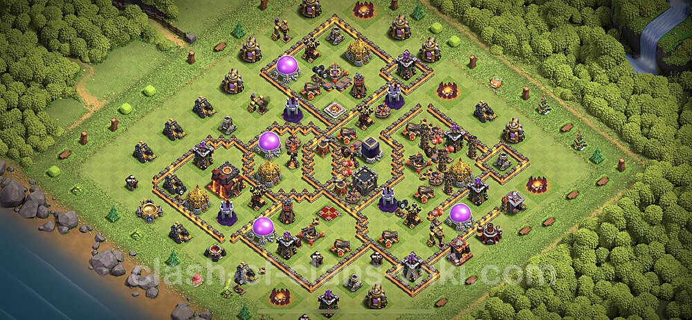 Full Upgrade TH10 Base Plan with Link, Anti 3 Stars, Copy Town Hall 10 Max Levels Design 2024, #1416