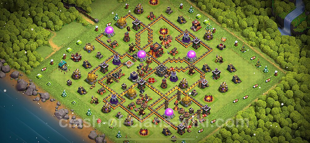 Anti GoWiWi / GoWiPe TH10 Base Plan with Link, Anti 3 Stars, Copy Town Hall 10 Design 2024, #1417