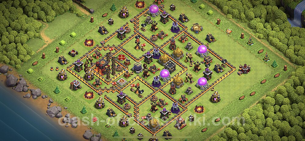 Anti Everything TH10 Base Plan with Link, Hybrid, Copy Town Hall 10 Design 2023, #272