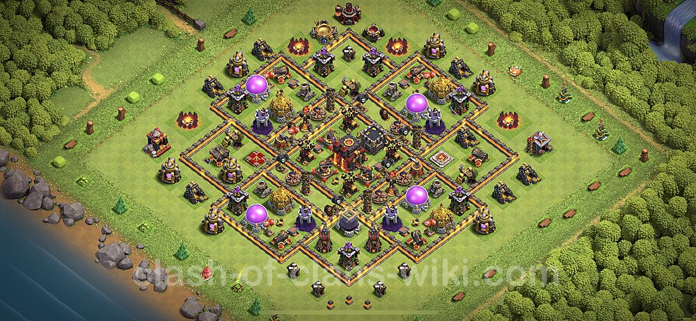 Anti Everything TH10 Base Plan with Link, Hybrid, Copy Town Hall 10 Design 2023, #273