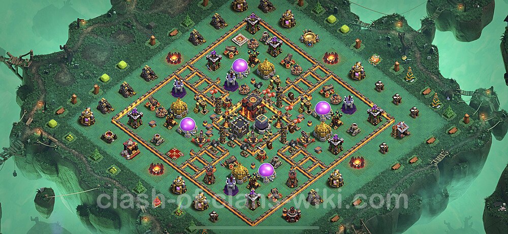 Anti Everything TH10 Base Plan with Link, Hybrid, Copy Town Hall 10 Design 2023, #279