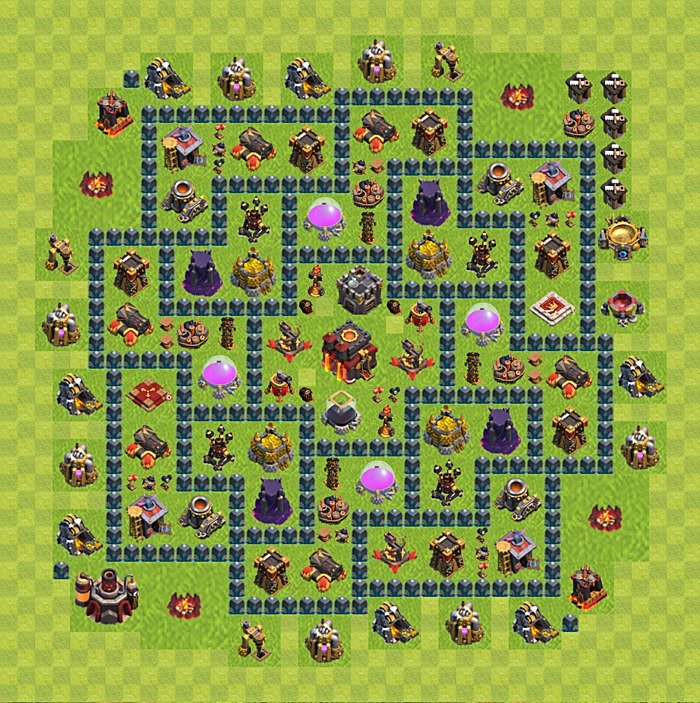 TH10 Trophy Base Plan, Town Hall 10 Base Design, #56