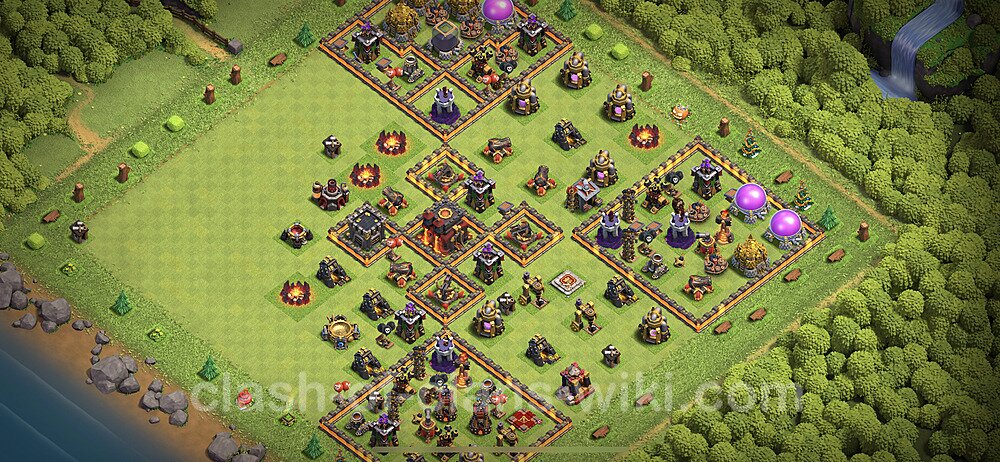 Anti Everything TH10 Base Plan with Link, Hybrid, Copy Town Hall 10 Design 2023, #907
