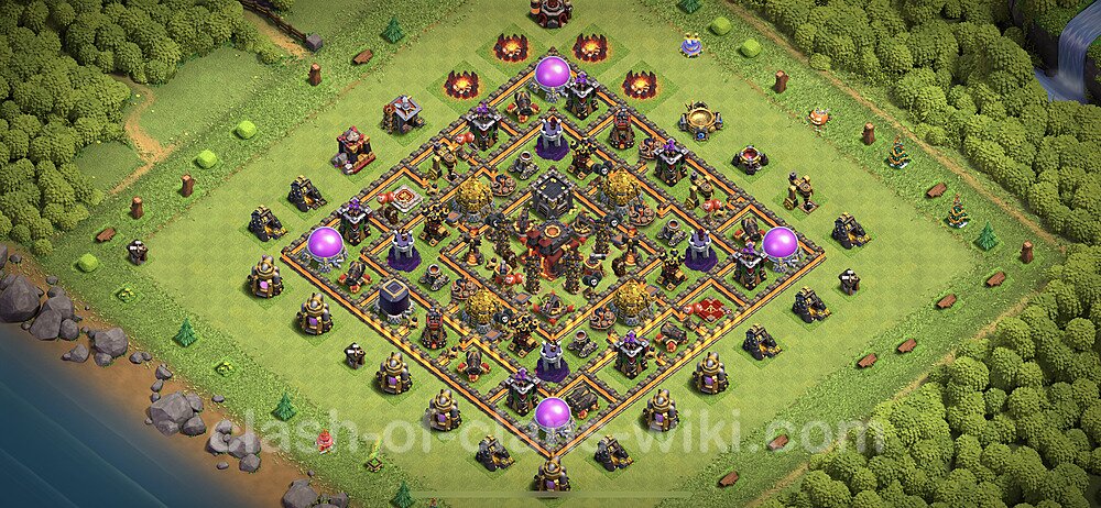 Base plan TH10 (design / layout) with Link, Anti 2 Stars, Hybrid for Farming 2023, #1228