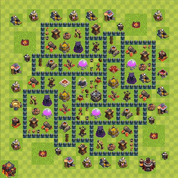Base plan TH10 (design / layout) for Farming, #62
