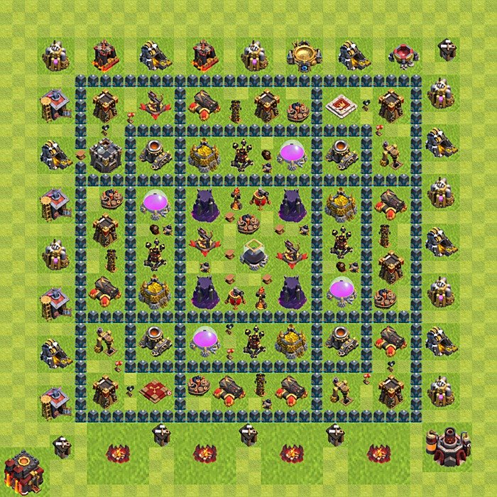 Base plan TH10 (design / layout) for Farming, #66