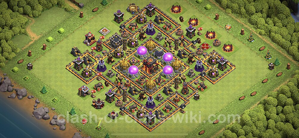 Base plan TH10 (design / layout) with Link, Anti 2 Stars, Hybrid for Farming 2023, #908