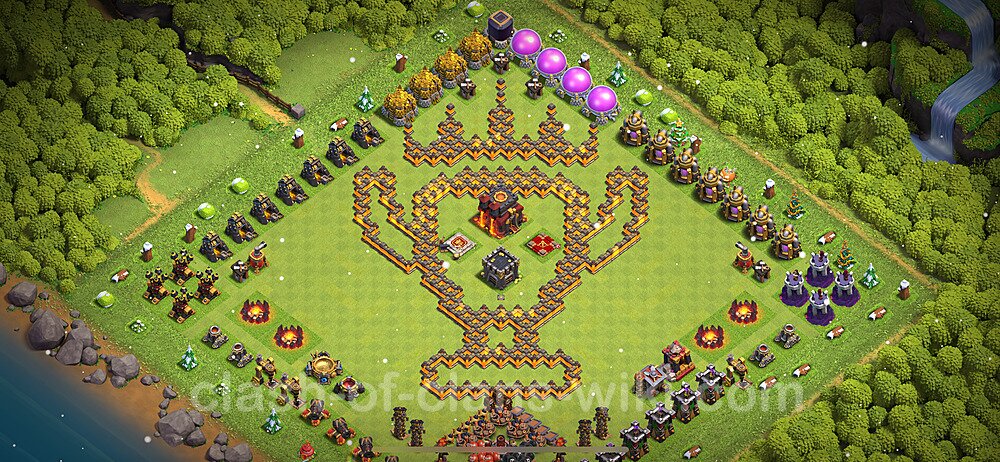 TH10 Troll Base Plan with Link, Copy Town Hall 10 Funny Art Layout 2024, #1190