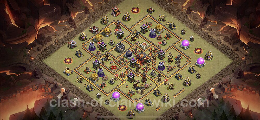 TH10 Max Levels War Base Plan with Link, Copy Town Hall 10 CWL Design 2023, #1193