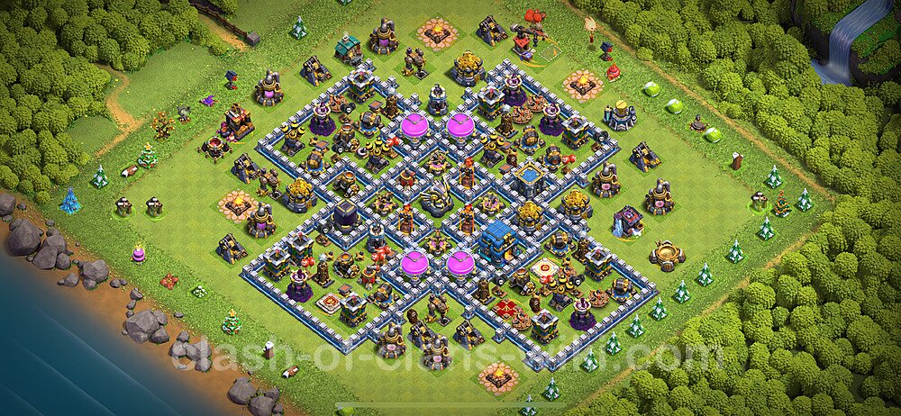 TH12 Trophy Base Plan with Link, Copy Town Hall 12 Base Design 2024, #1763