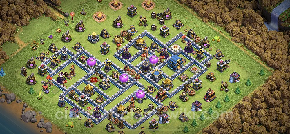 Base plan TH12 Max Levels with Link, Hybrid for Farming, #5