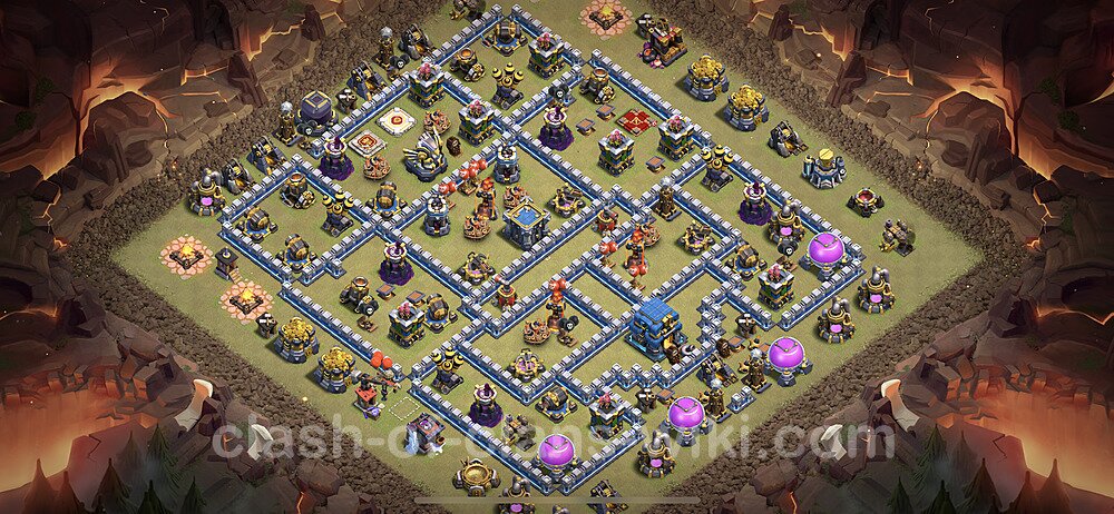 TH12 Max Levels War Base Plan with Link, Copy Town Hall 12 CWL Design 2024, #1407