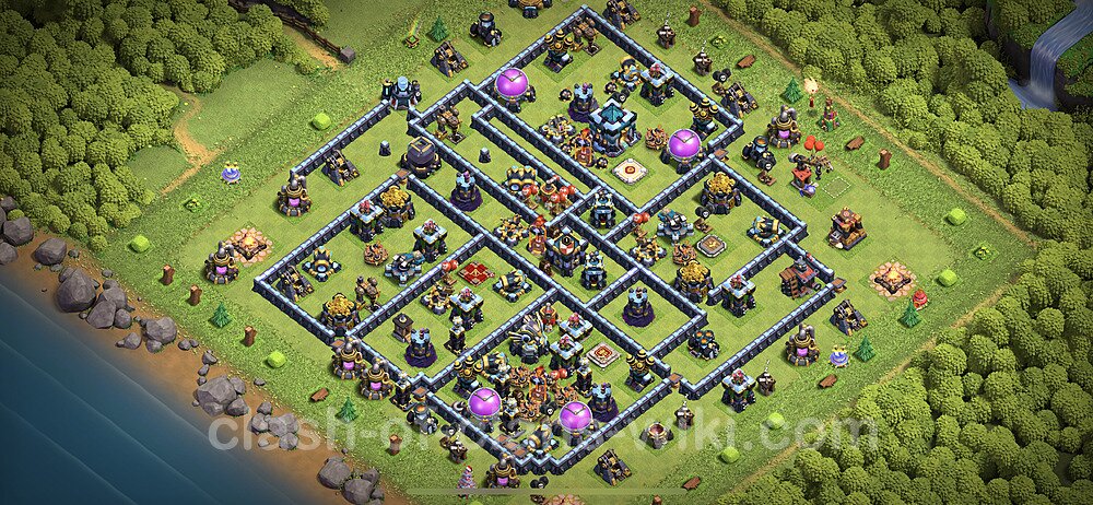 TH13 Anti 3 Stars Base Plan with Link, Copy Town Hall 13 Base Design 2024, #1355