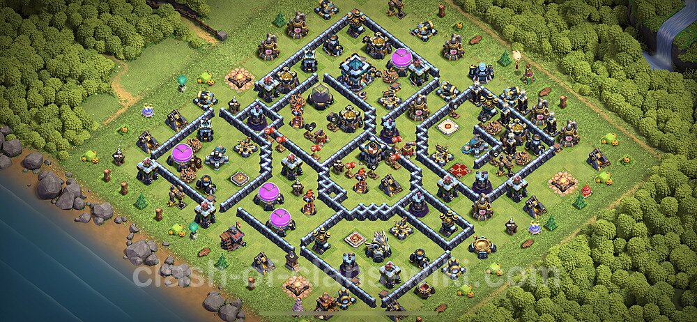 Base plan TH13 Max Levels with Link, Anti Everything for Farming 2024, #1410