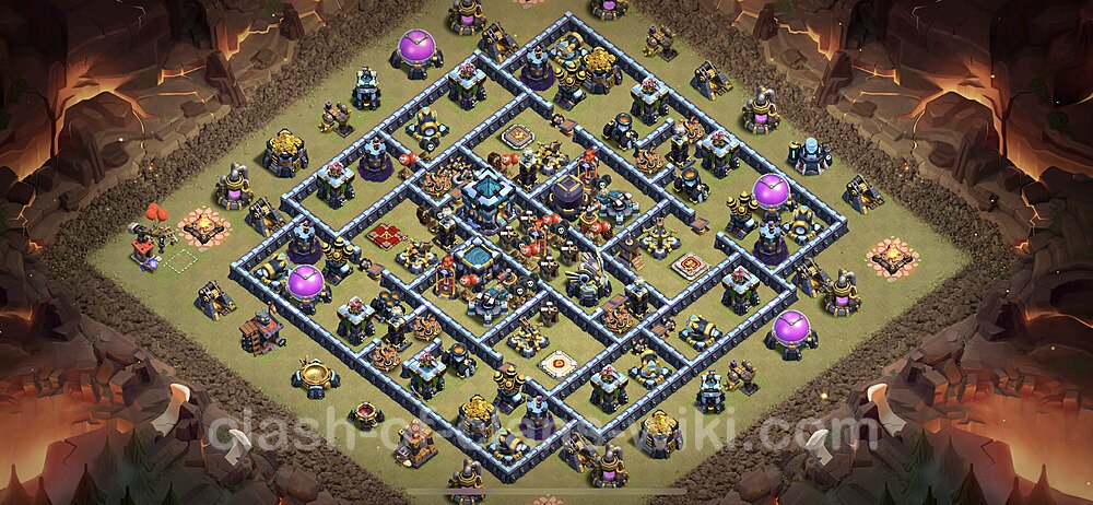 Die Maximal Clan War Base RH13 + Link 2023 - COC Rathaus Level 13 Kriegsbase (CK / CW), #1320