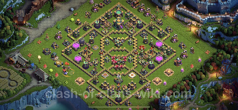 Base plan TH14 (design / layout) with Link, Anti Everything, Hybrid for Farming 2023, #35