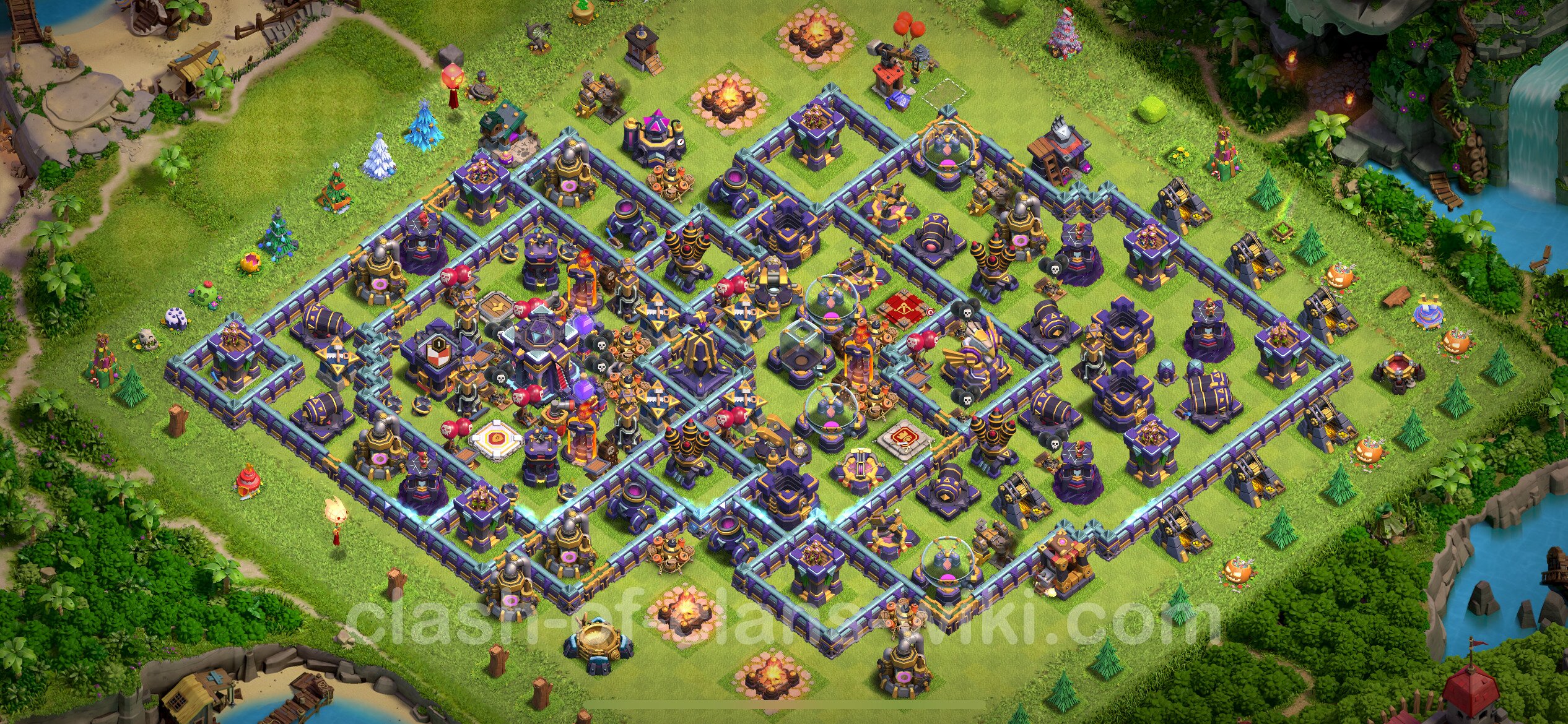 Base TH15 With Link Hybrid Anti Dragon 2023 Town Hall Level 15 Base