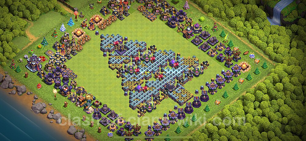 TH15 Troll Base Plan with Link, Copy Town Hall 15 Funny Art Layout 2024, #1466