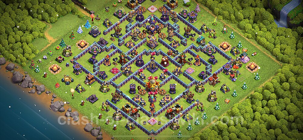 TH16 Anti 2 Stars Base Plan with Link, Legend League, Copy Town Hall 16 Base Design 2024, #1491