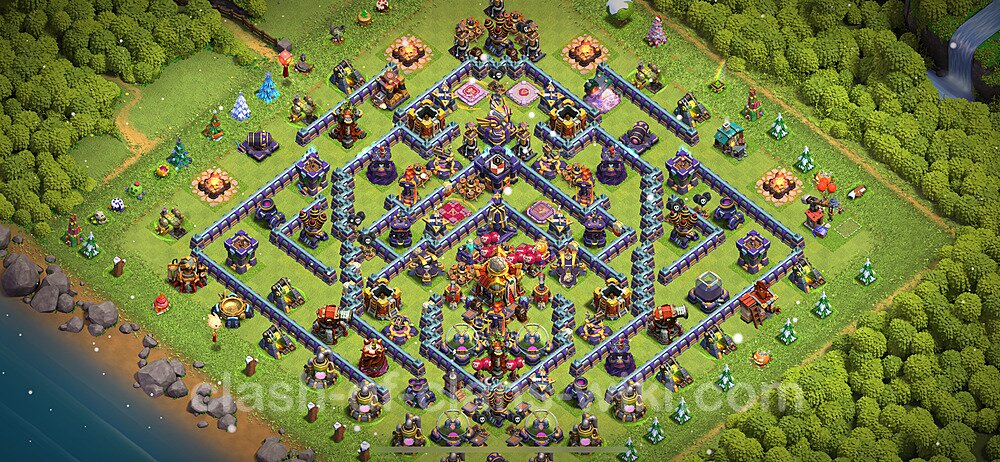 TH16 Anti 2 Stars Base Plan with Link, Copy Town Hall 16 Base Design 2024, #1499