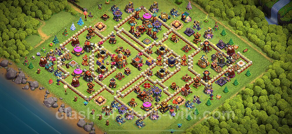 Die Anti Alles Base RH16 + Link, Hybrid 2024 - COC Rathaus 16 Kopieren Base, #1568