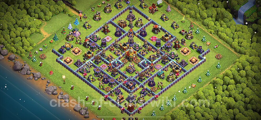 Base plan TH16 (design / layout) with Link, Anti 3 Stars for Farming 2024, #1487