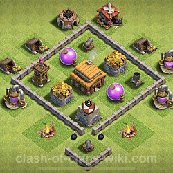 Base plan (layout), Town Hall Level 3 for trophies (defense) (#142)