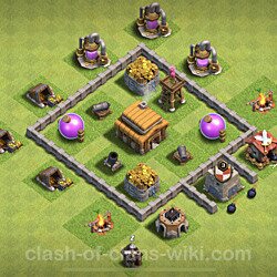 Base plan (layout), Town Hall Level 3 for trophies (defense) (#143)