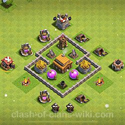Base plan (layout), Town Hall Level 3 for trophies (defense) (#146)