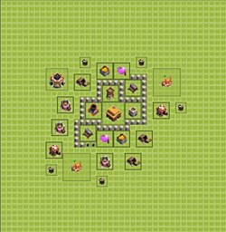 Base plan (layout), Town Hall Level 3 for trophies (defense) (#17)