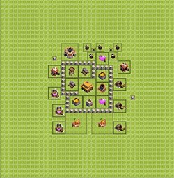 Base plan (layout), Town Hall Level 3 for trophies (defense) (#19)