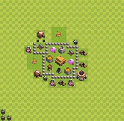 Base plan (layout), Town Hall Level 3 for trophies (defense) (#22)