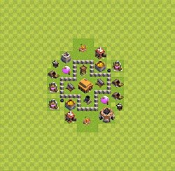 Base plan (layout), Town Hall Level 3 for trophies (defense) (#23)